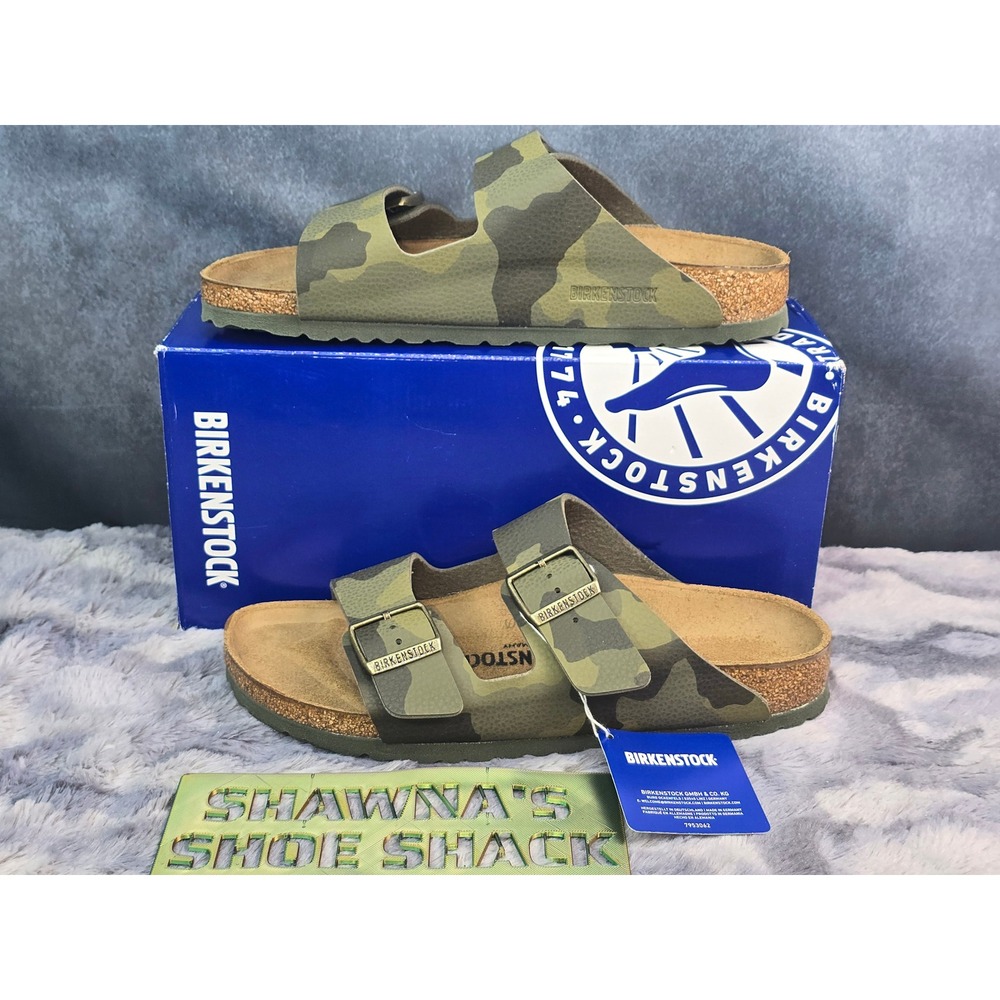 NWB Birkenstock Arizona BS Camouflage Green Sandals Women 10 EU 41
